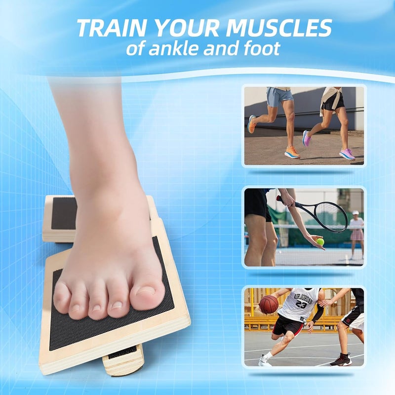 CINWELLER Ankle Balance Board – Stability Trainer for Rehabilitation, Basketball, Running, Yoga & Injury Recovery – Home Gym Equipment (Includes Workout Guide) - Image 2